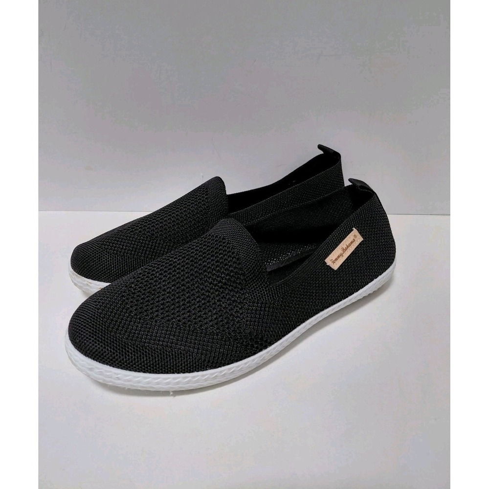 Tommy Bahama Women's Black Knit Slip On Memory Foam Boat Shoe‎ Sneaker 8.5